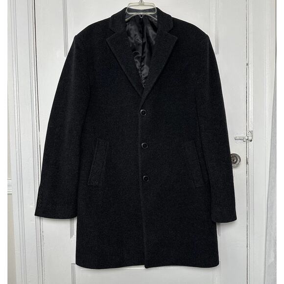 Calvin Klein Mens Prosper Wool Pea Coat Slim Fit 40L Charcoal Gray Overcoat NWOT - Picture 3 of 16